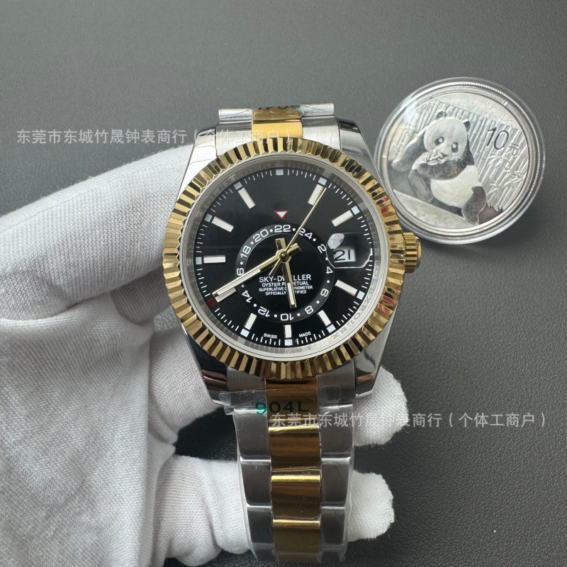 AA transfronterizo al por mayor submarino automático reloj mecánico de acero nocturno registro de correa de acero Lu Shi Ditona estación de suministro occidental image 38