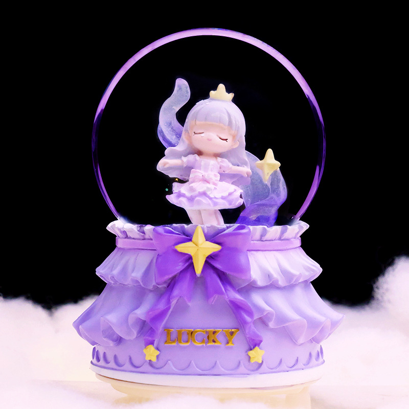 Cartoon Cute Cardcaptor Crystal Ball Creative Girly Heart Glowing Crystal Ball Girls Music Box Ornament