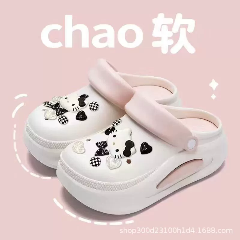 Женские туфли из крокодиловой кожи, модные и милые летние сандалии с мультяшными рисунками, нескользящие пляжные туфли на толстой подошве для пар, унисекс.