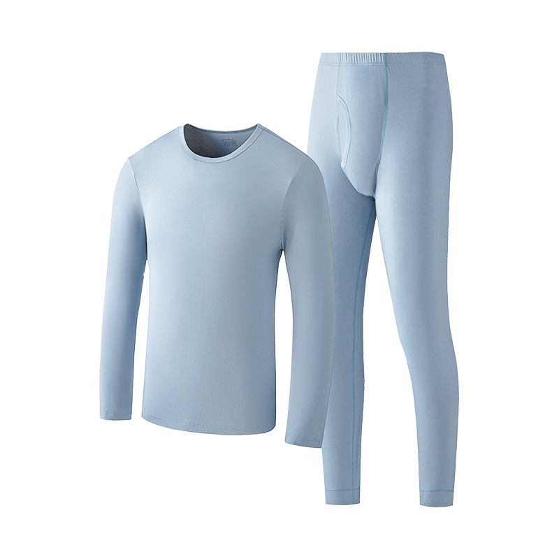 Procesamiento personalizado nuevo estilo 60 algodón modal otoño e invierno traje cálido para hombres estilo delgado otoño pantalones largos año de nacimiento