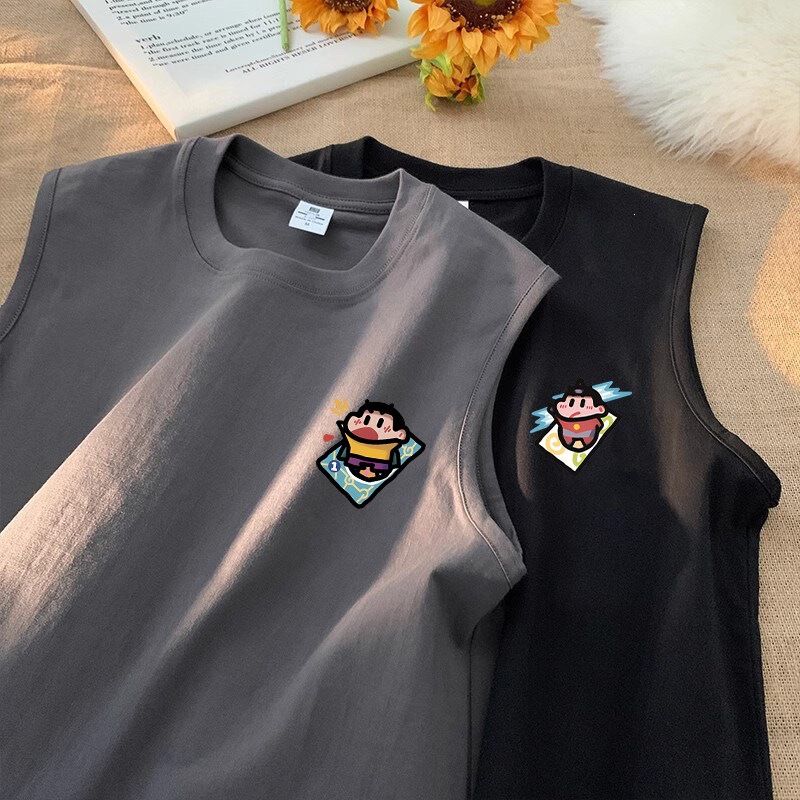 Japanese-Style Casual Loose Vest 2026 New Model for Men Summer Pure Cotton Sleeveless Anime Niche T-Shirt Japanese-Style Casual Loose Vest 2026 New Model for Men Summer Pure Cotton Sleeveless Anime Niche T-Shirt