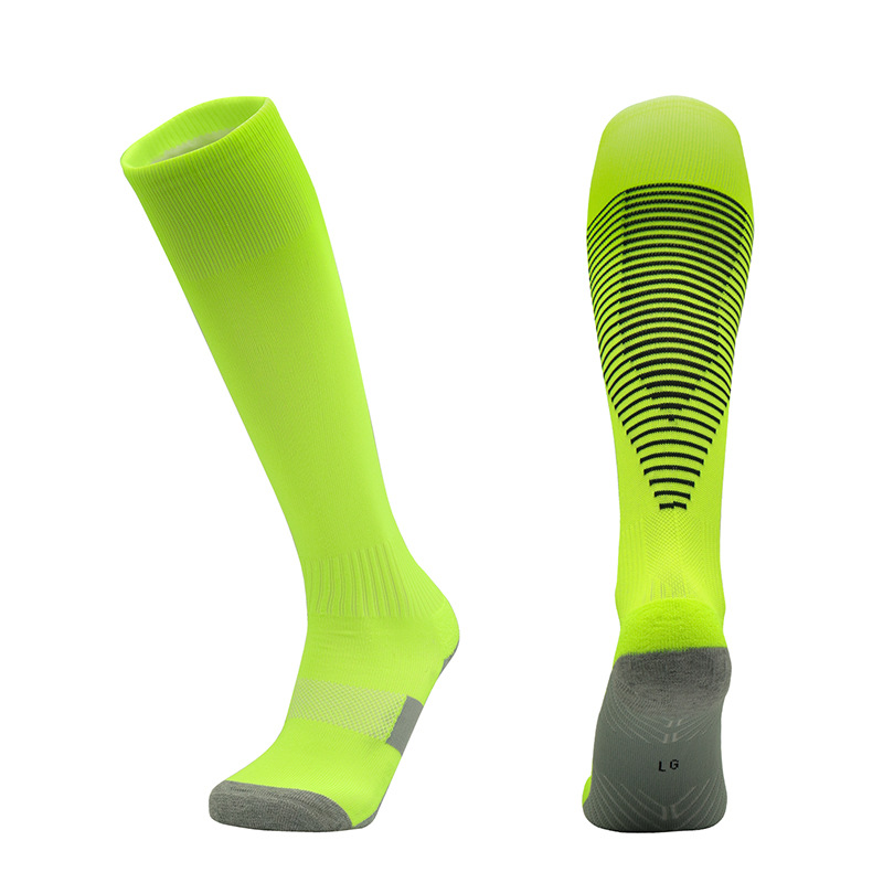 Calcetines de fútbol sobre la rodilla de color sólido personalizados Calcetines para adultos, niños de escuela primaria, calcetines deportivos con fondo de toalla gruesa, calcetines de béisbol