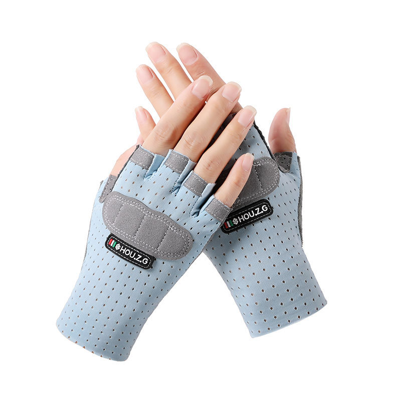 Guantes de medio dedo para niños al aire libre ciclismo deportes fitness hombres y mujeres antideslizante transpirable protector medio dedo guantes de entrenamiento