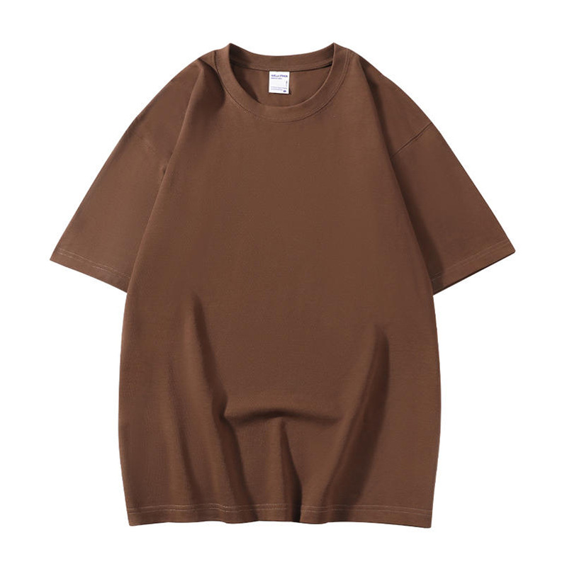 260g de peso pesado, talla europea, algodón suelto, manga corta, cuello redondo, camiseta, ropa de clase, publicidad, camisa cultural, ropa de trabajo, personalización