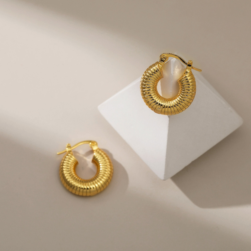 Holiday Occasion Copper Material 1 Pair Basic Retro Geometric Plating Copper 18k Gold Plated Earrings