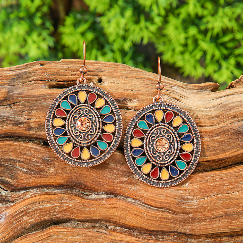 15g Weight Alloy Ear Needle Material Drop Earrings Classification 1 Pair Quantity Daily, Street Occasion Zinc alloy Material Geometric Pattern All Seasons Season Women's Gender Polished Finish Ethnic Style Style 1 Pair Ethnic Style Geometric Zinc Alloy Drop Earrings 19