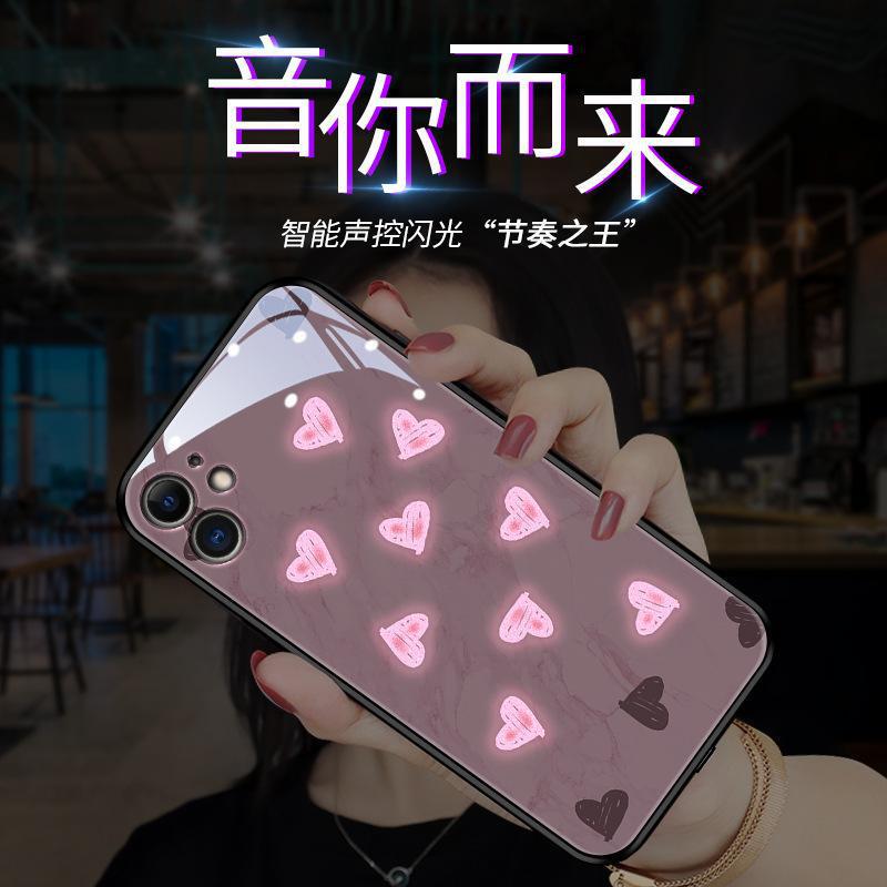 Suitable for Apple 13 Phone Case iPhone 14 Pro Max Incoming Call Light-Up 16 Heart 12 Couple 15 New Model 17 Trendy
