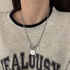 Tide, accessories stainless steel, demi-season necklace with letters, sweater, chain, 2021 years, new collection, does not fade