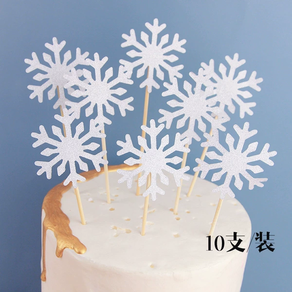 10 ice white snowflakes