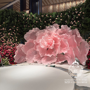 Szd Handmade Paper Art Stage Large Organza Petals Event Layout Dp Dot Wedding Paper Flowers