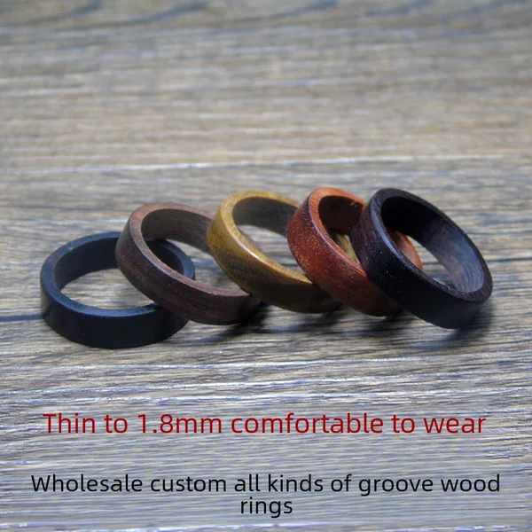 Wholesale Black Sandalwood Rings, Blood Sandalwood Finger Rings, Vintage Adjustable Rings, Trendy Practical Unisex Jewelry, Wooden Couple Rings