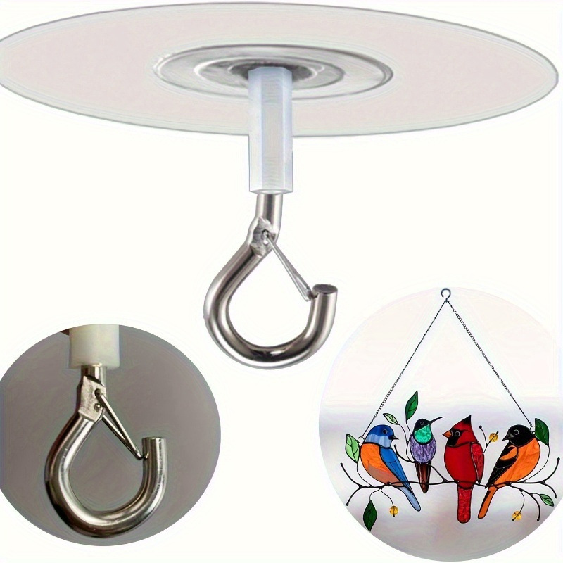 Tao Yuan No-Drill Ceiling Hooks, Traceless Adhesive Ceiling Hooks for Hanging Lanterns, Mosquito Nets, Adhesive Hooks, Windproof Hooks