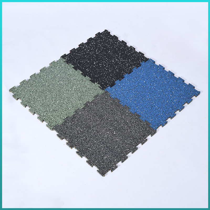 复合型彩色橡胶地垫健身房卡齿拼接地垫幼儿园防滑减震橡胶地垫