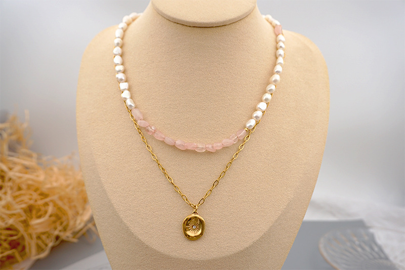 Retro Round Artificial Crystal Titanium Steel Beaded Plating Bracelets Earrings Necklace