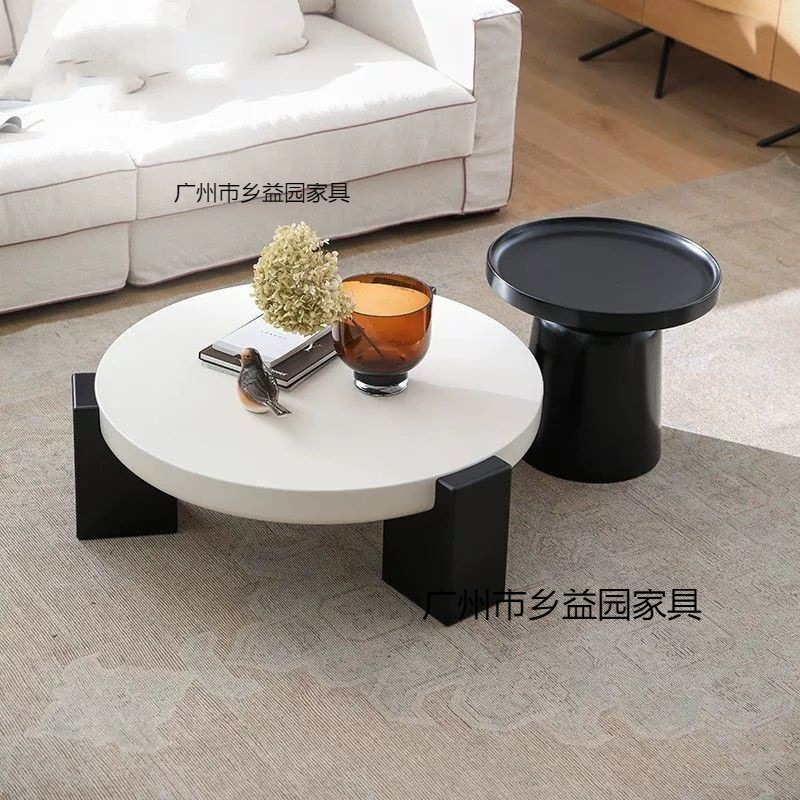新款奶油风小户型茶几客厅现代轻奢简约公寓家用圆形创意组合|undefined