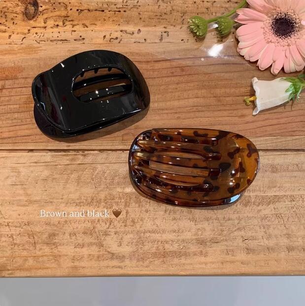 时髦豹纹弧形鲍鱼夹抓夹女后脑勺盘发神器鲨鱼夹发卡半扎发夹头饰|undefined