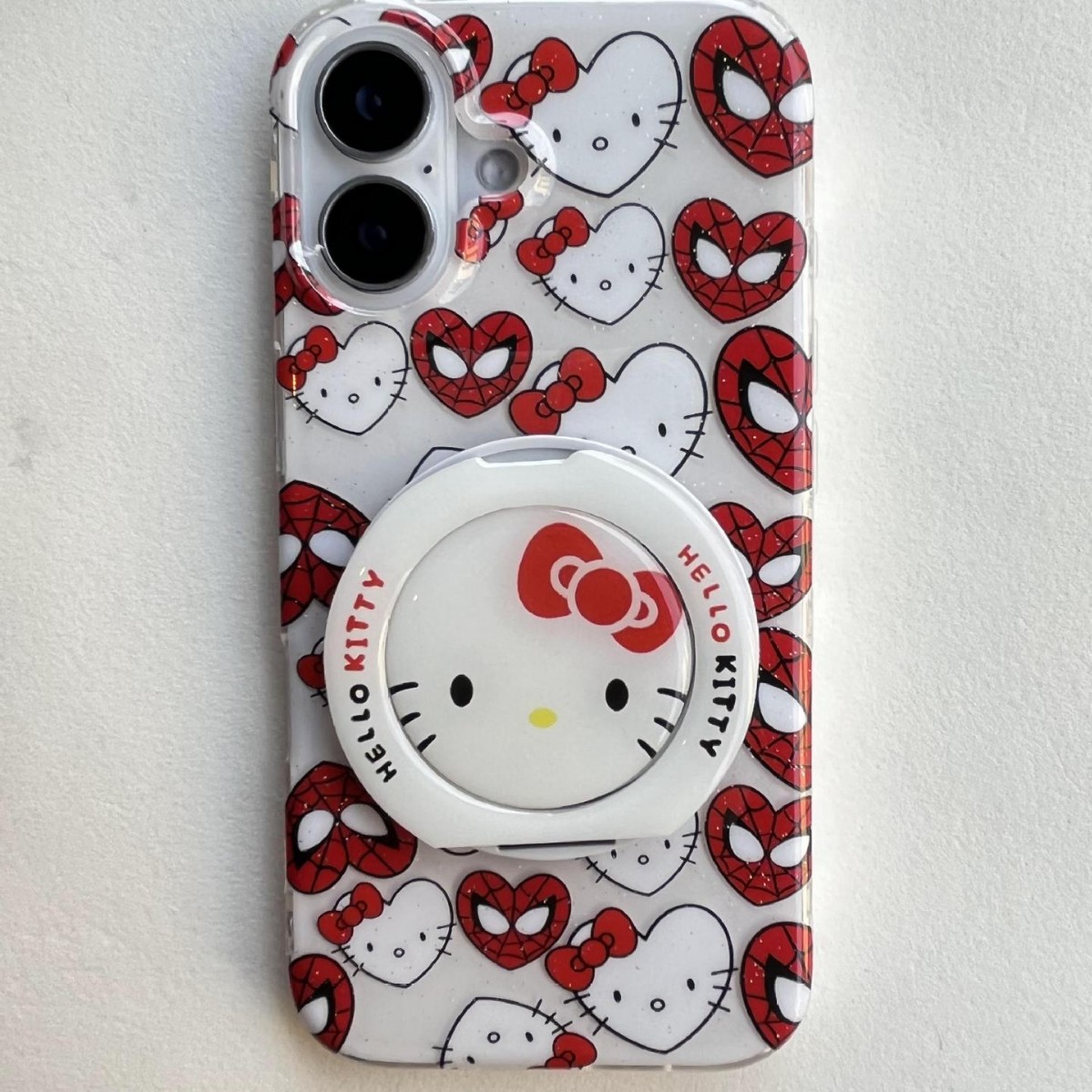 Dibujos animados coreanos amor KT gato para Apple 16ProMax funda para teléfono móvil 15Pro Spider-Man 14/13 Mujer 15PM