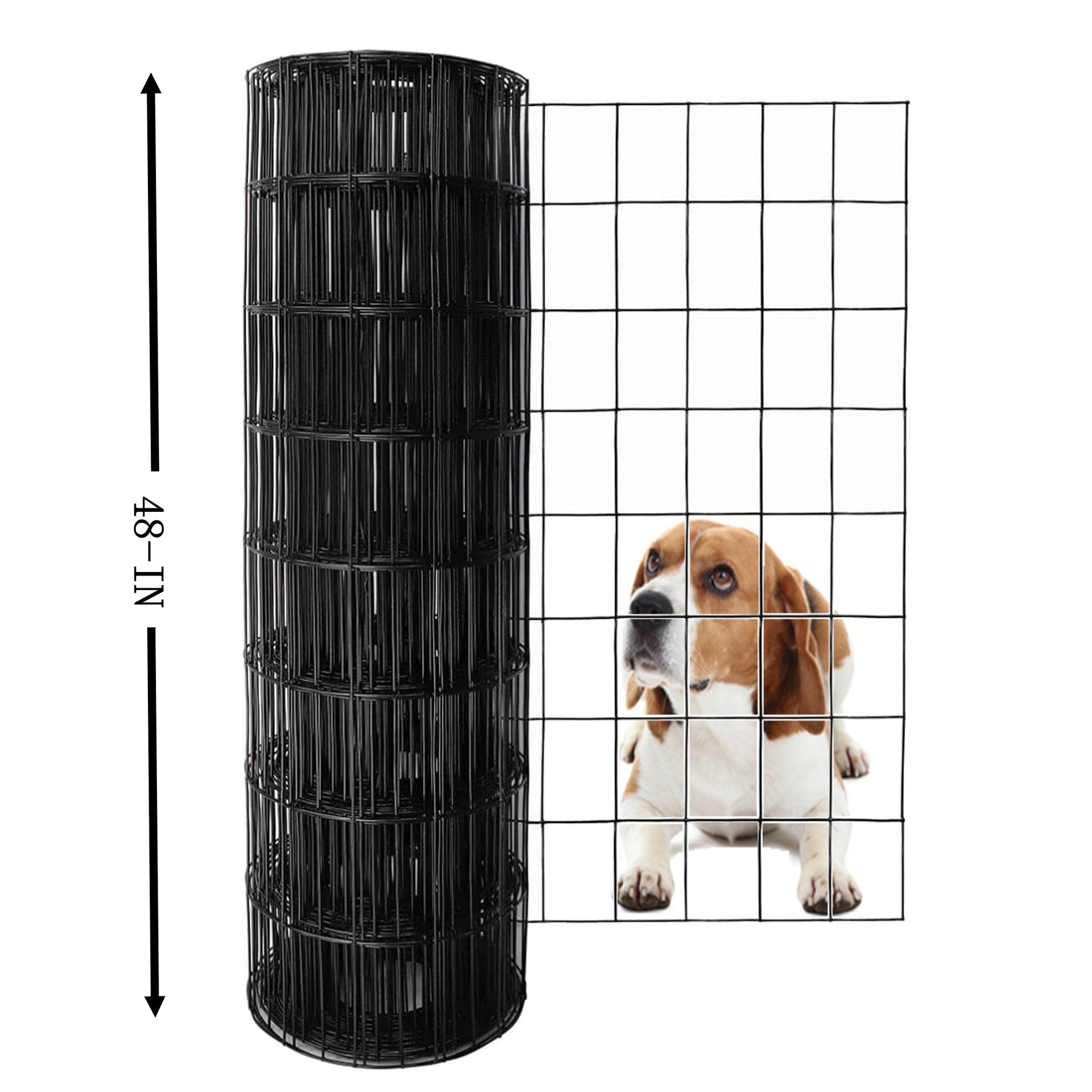 跨境花园涂塑铁丝网乙烯基涂层金属丝网黑色PVC涂层焊接钢丝网