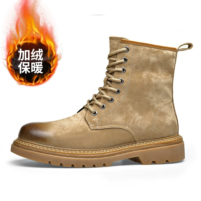 Универсальные мужские высокие ботинки Martens в английском стиле, коллекция 2023 года, хаки/черный 38-44