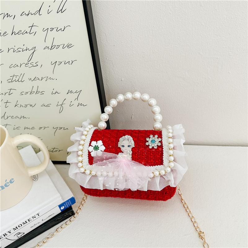 Transfronterizos Amazon bolsos para niños Aisha bolsa de la princesa bolsos de perlas bolsos de mano bolsos de chicas cadenas de comercio exterior