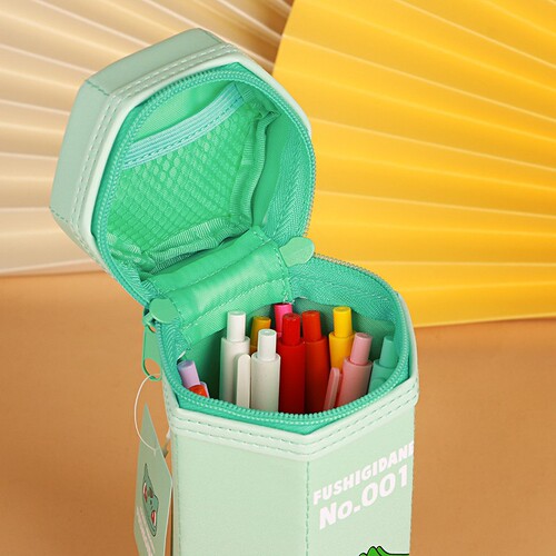 2024 Japanese new style Pokemon vertical pen bag primary school student cartoon large capacity hexagonal stationery bag trend