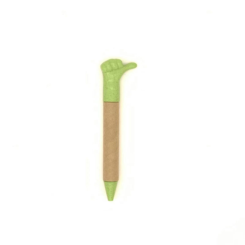 大拇指系列扭动圆珠笔 环保纸管笔麦秸秆材料可降解牛皮纸笔文具