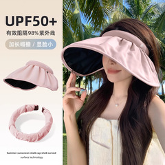 夏の新しい日よけ帽子女性の日よけ帽子抗 UV カジュアル大きなつばヘッドバンドシェル空のトップ日よけ帽子