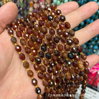 Zərgərlik ara hissələri: agate faceted loose beads, spacer - orange-garnet-8x6mm-approximately-18-beads-per-strand-short-style