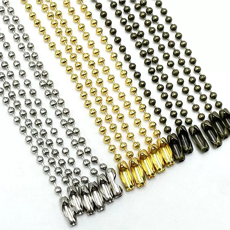 外贸圆波珠链DIY饰品链条服装吊牌链子五金配件挂链不锈钢珠链子