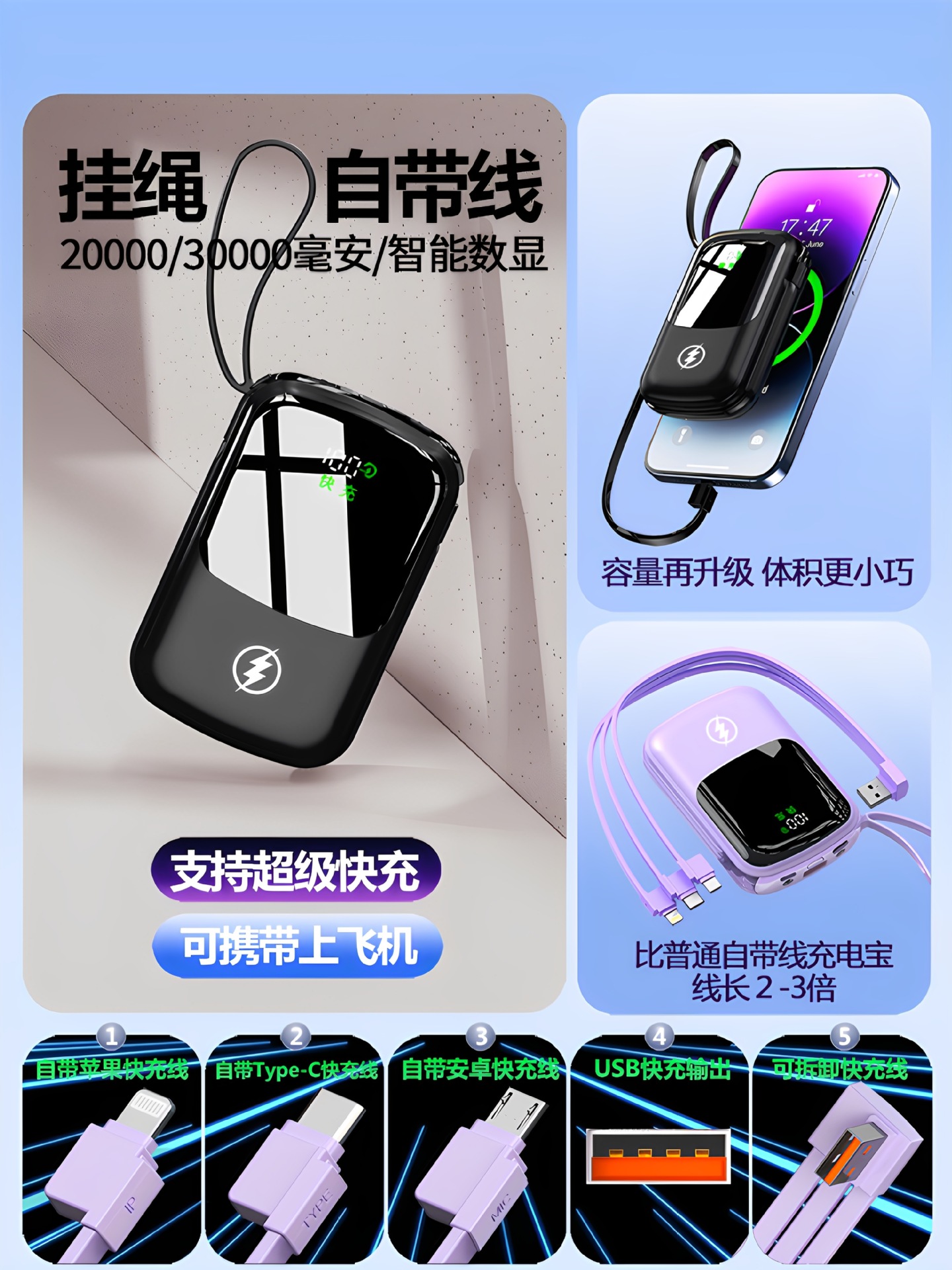 [Power Bank 3C Certified Can Be Taken on Board the Plane] 2025 New Power Bank 20000 Mah Super Fast Charging Large Capacity