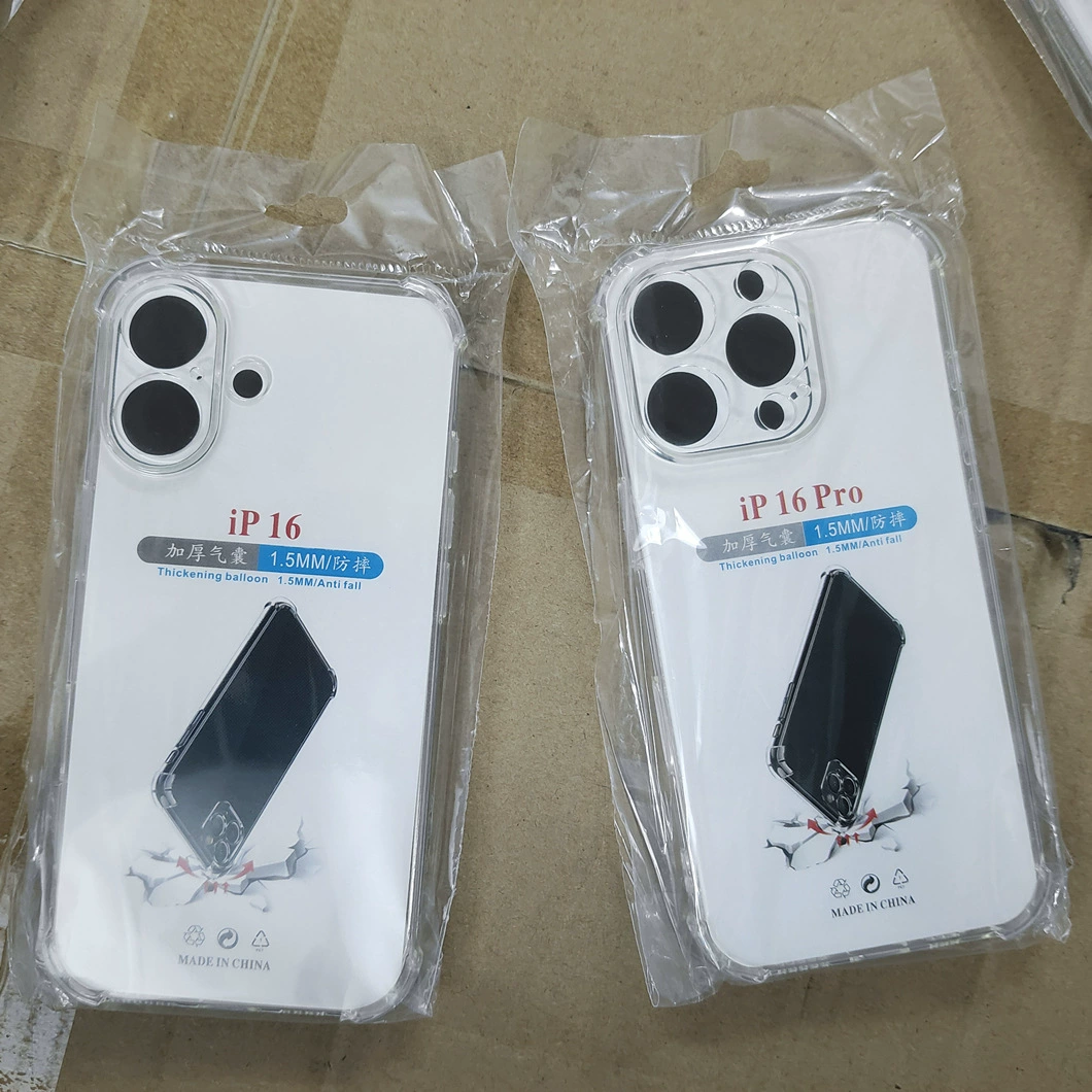 Чехол для телефона (Apple) iPhone 16, 1.0 мм воздушный пузырь защита от падения, прозрачный TPU