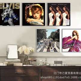 唱片专辑封面装饰画休闲清吧音乐餐厅壁画欧美歌星潮流酒吧墙挂画