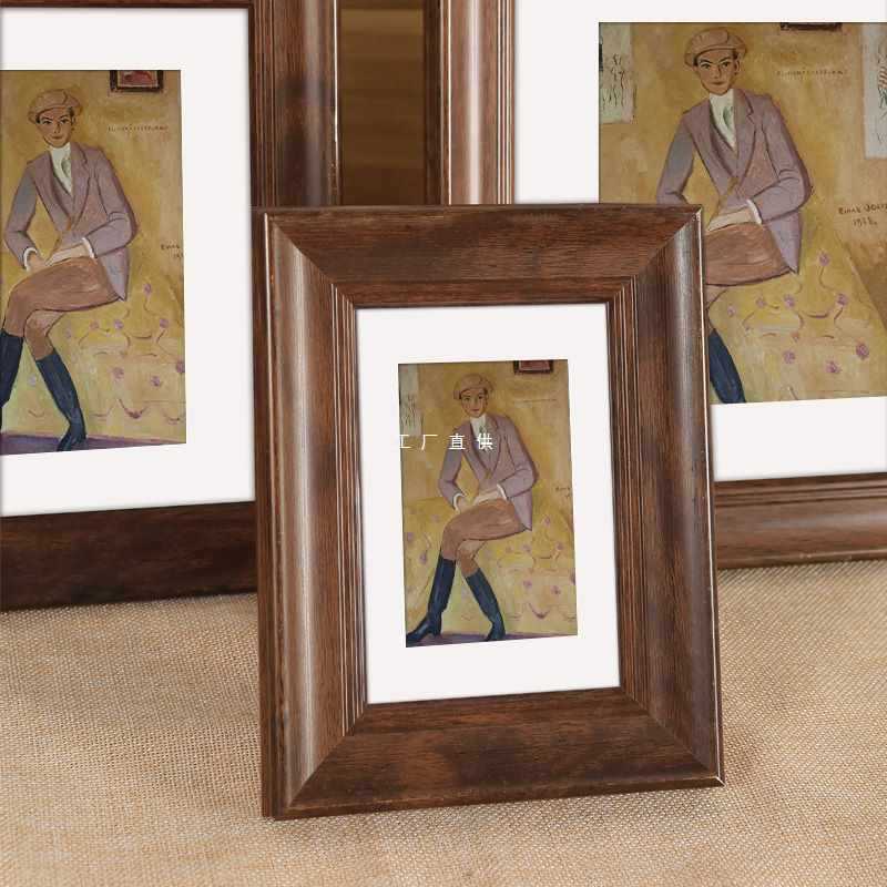 American Retro Picture Frame Wooden Table Desktop Ornaments Six-inch Photo Washing Made Photo Frame Wall Hanging American Retro Picture Frame Wooden Table Desktop Ornaments Six-inch Photo Washing Made Photo Frame Wall Hanging