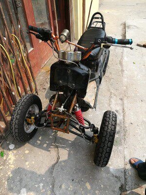DIY four-wheeler accessories, 2-wheel modified inverted three-wheeler front axle frame, ATV suspension, brake, and steering assembly