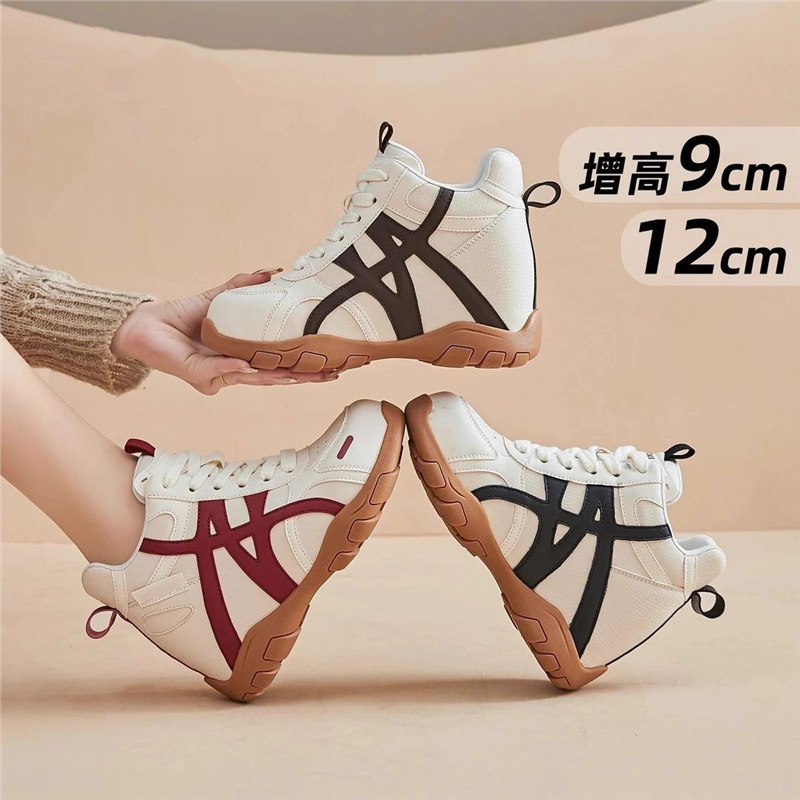 Thick-Soled Inner Forrest Gump Shoes for Women 2025 Autum New Style Small 12cm Moral Training Shoes Super Popular Internet Celebrity Women's Shoes