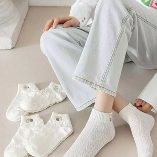 White socks women's summer thin high color value shallow mouth short tube boat socks women's socks is Zhuji socks cheap socks wholesale