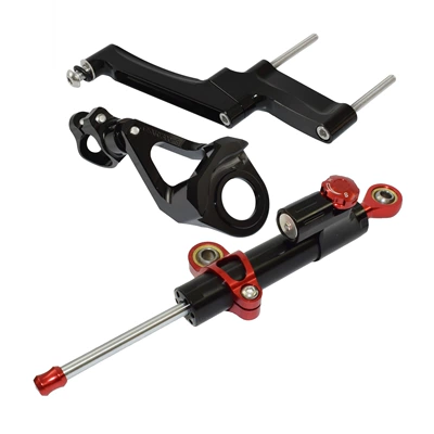 ruler direction damper steering – Motorcycle frame - black-bracket-black-pole-red