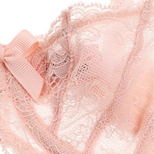 Varsbaby Lace Transparent Bra 1/2 Half Cup Ultra-Thin Bra Sexy Large Cup Bra Set