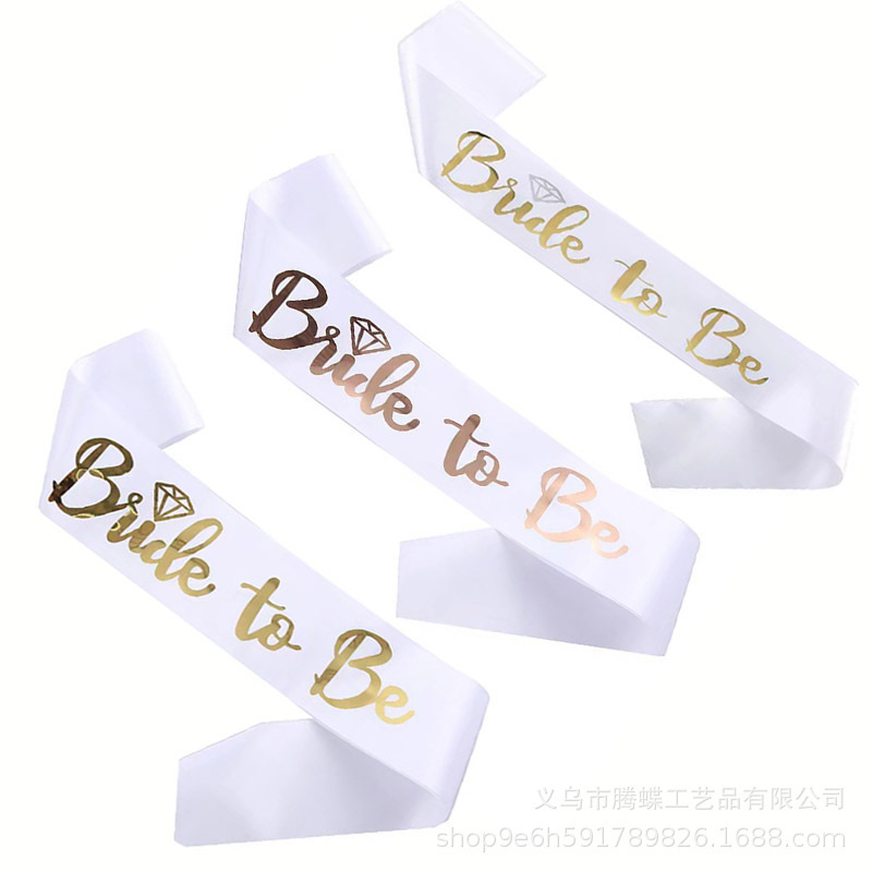 Factory direct bachelor party bride bridesmaid shoulder strap gilded bridetobe etiquette belt Teambride ribbon