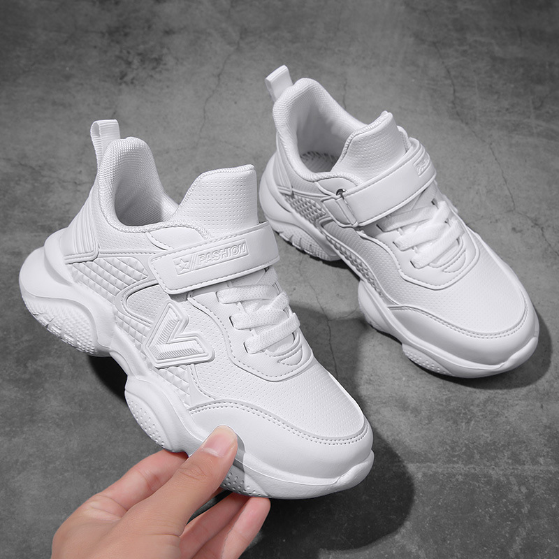 Marca de moda para niños, zapatos deportivos transpirables de malla blanca pequeña para primavera y otoño, nuevos informales y versátiles_voghion.com