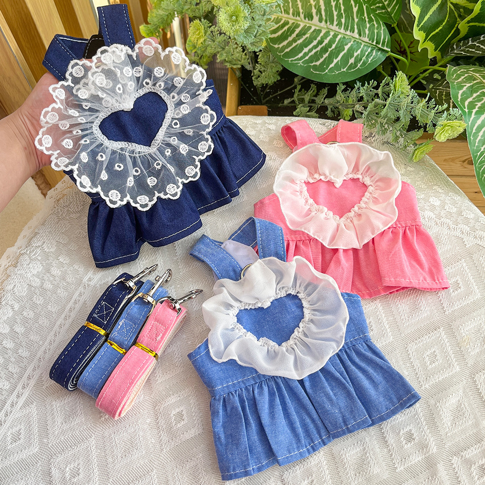 Vestido de princesa para mascotas, primavera y verano, falda vaquera con tirantes para perros y gatos, perros pequeños y medianos, Pomerania, Teddy, ropa para perros, suministros para gatos