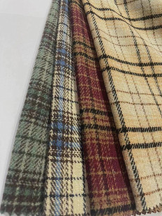Woolen wool in stock sanding plaid coat clothing/shoes and hats/luggage fabric Shaoxing supply