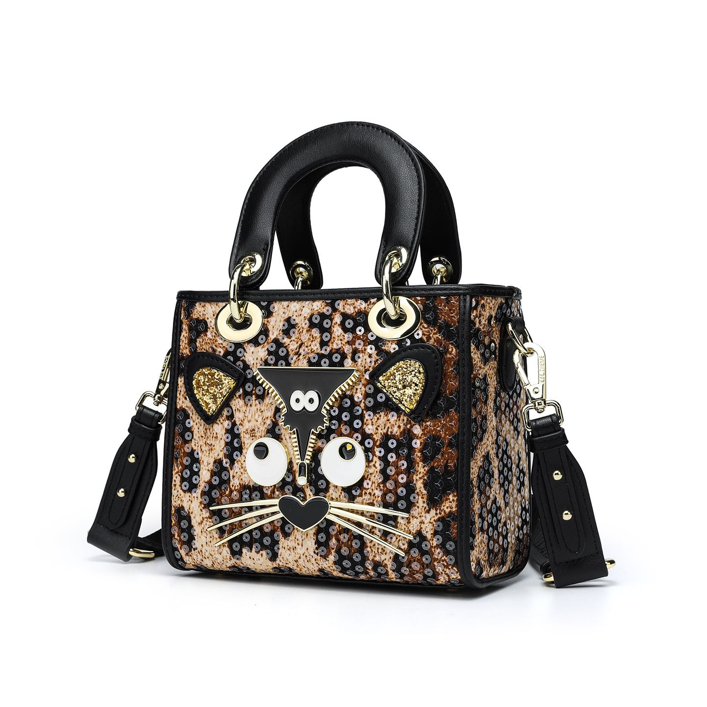 Europa y los Estados Unidos Leopard de alta calidad bolso de mano de mujer bordado con cuentas de estilo Diana nicho de bolso de mujer 2866 #