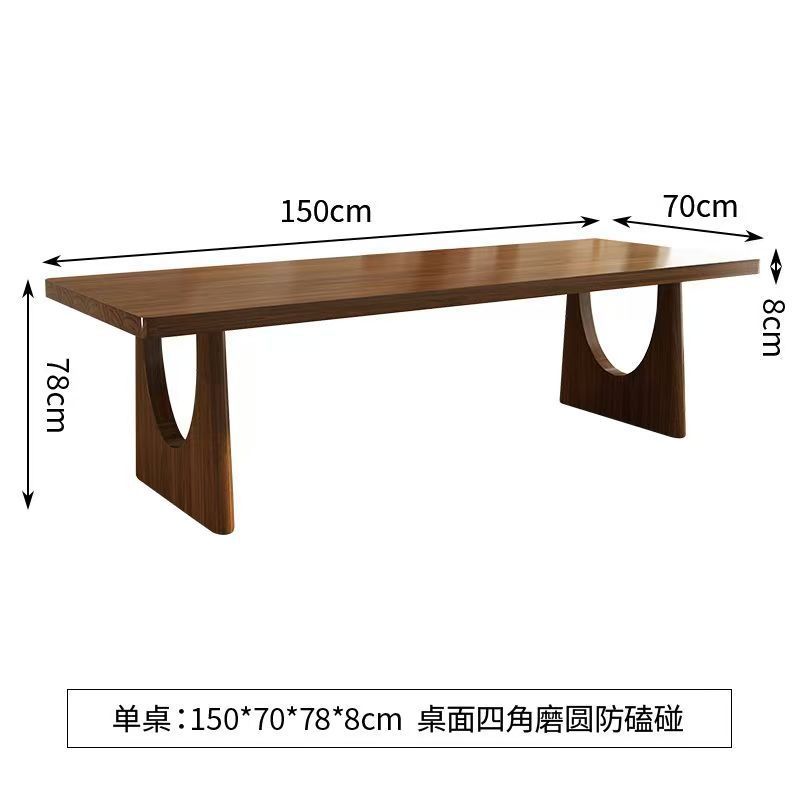 简约现代实木原木餐桌家用餐厅长方形吃饭桌复古小户型客厅工作台|undefined