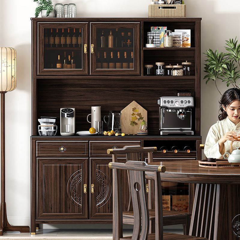 Chinese Solid Wood Dining Side Wall Integrated Living Room Storage Cabinet Tea Cabinet Storage Wine Cabinet Storage Cabinet Storage Restaurant