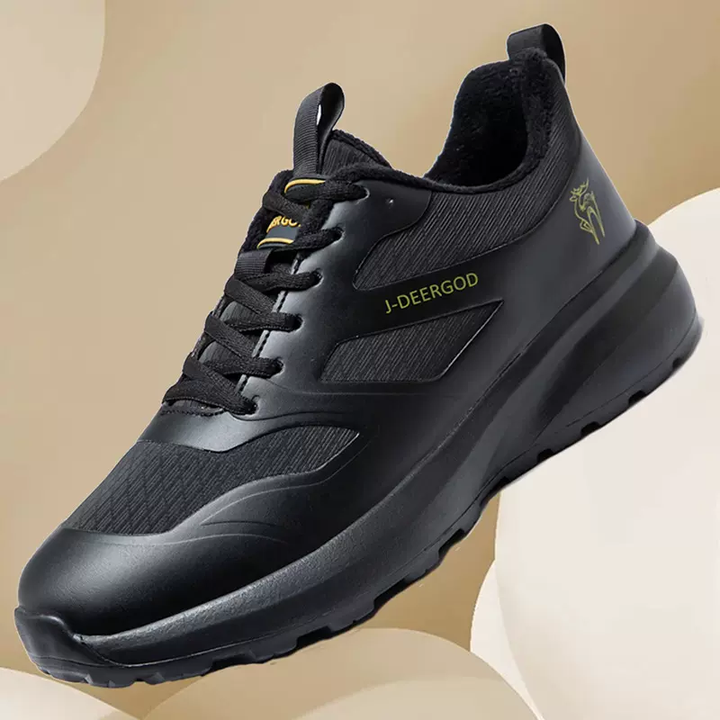 秋冬季新款男鞋黑色轻便男士跑步鞋透气休闲鞋冷粘单棉同款运动鞋