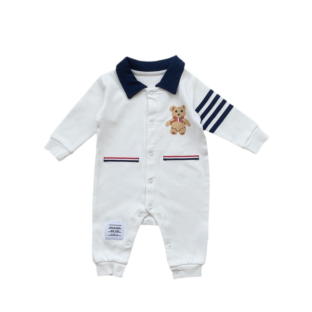 Ins bebé de una pieza T estilo de casa estampado de dibujos animados gatee 2024 otoño versión coreana de hombres y mujeres bebé fuera