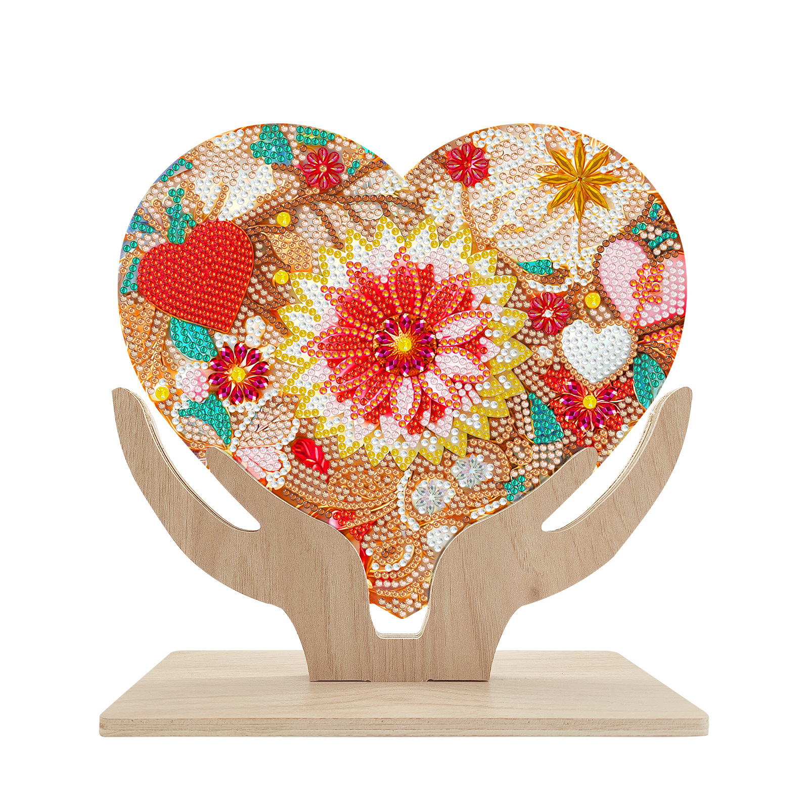 Pintura de diamante alrededor de madera amor mariposa DIY dibujo de diamante decoración de escritorio venta al por mayor en caliente transfronteriza