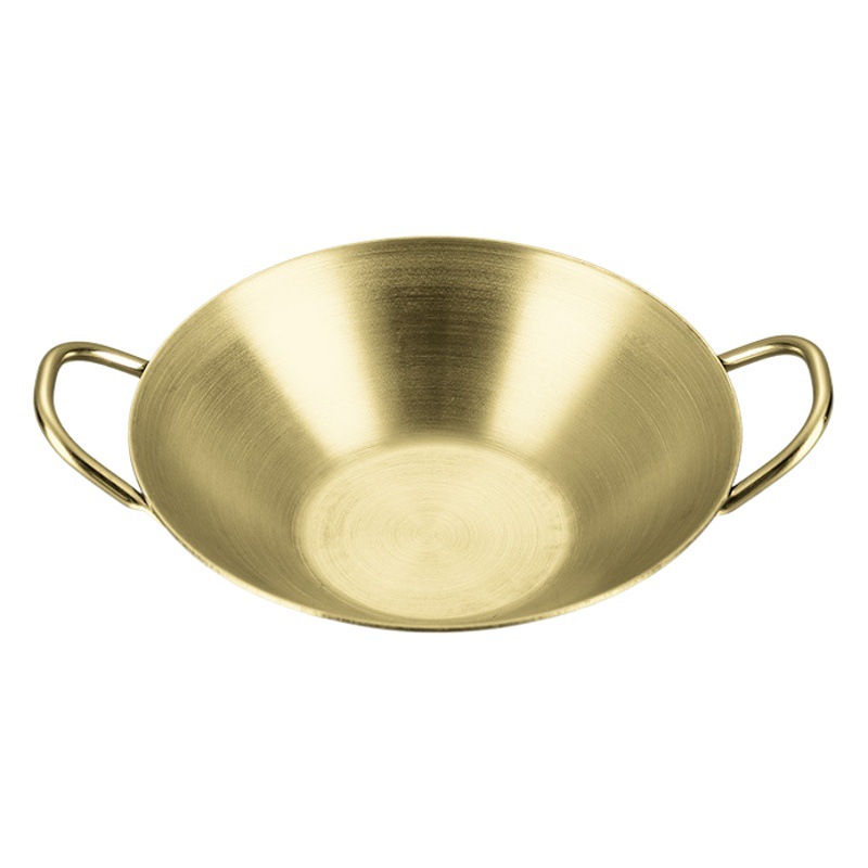 Corea 304 salsa de acero inoxidable plato binaural oro barbacoa comercial inmersión condimento encurtidos
