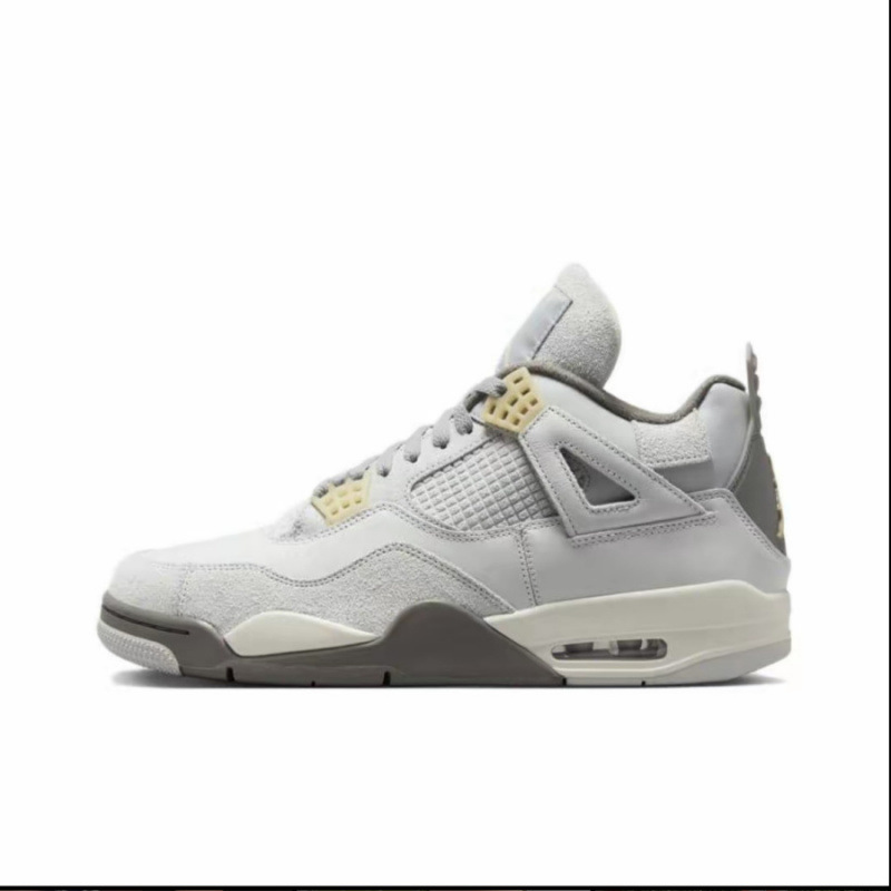 Zapatos de baloncesto de cuero de vaca original puros Pitian AJ4 zapatos antiderrapante retro zapatos de cuero de cabeza zapatos de hombre y mujer